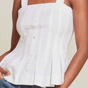✨ Veronica Beard Laura Top – White Sleeveless Size 12 – NWOT